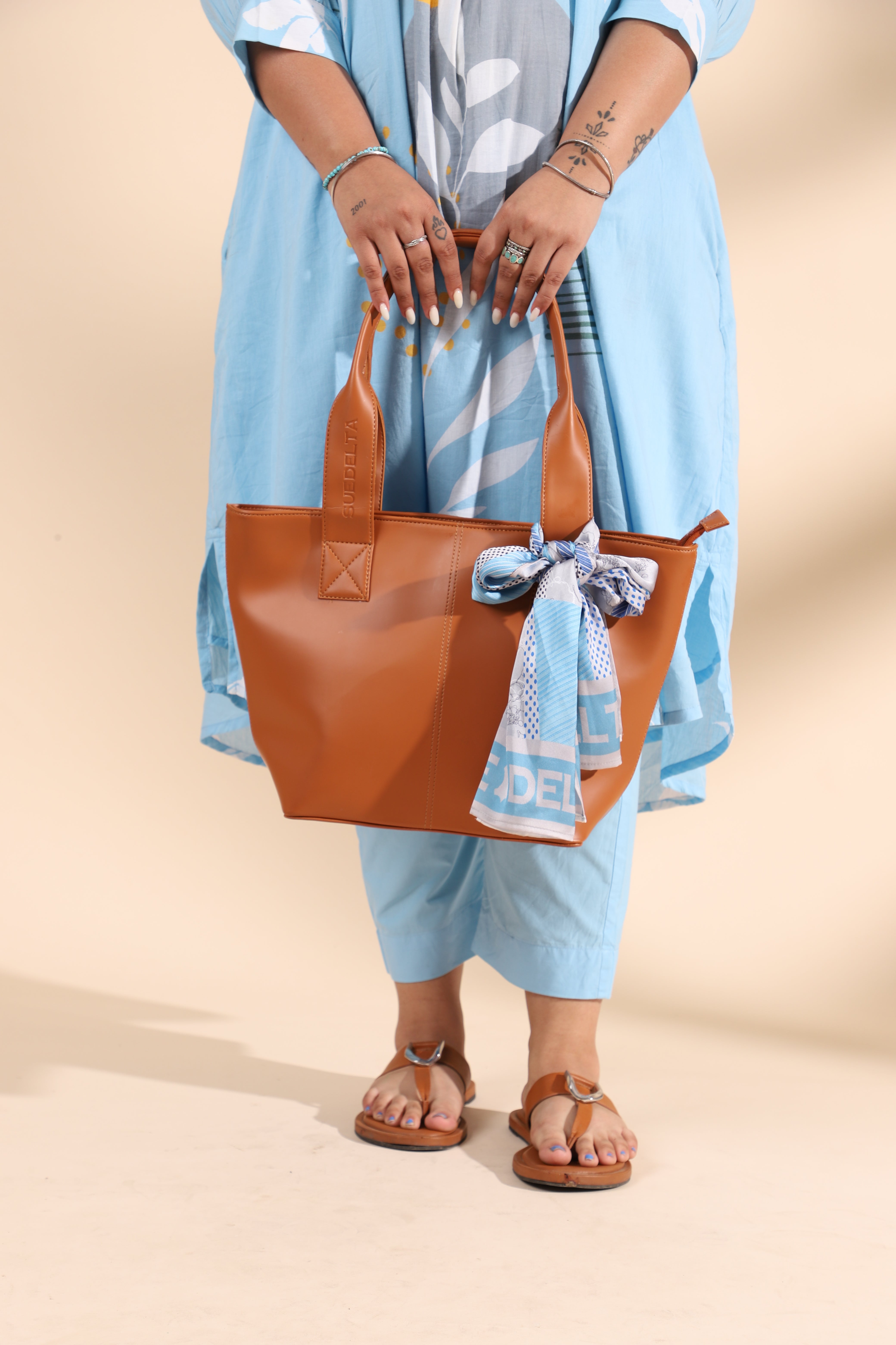 Tan Blossom Tote