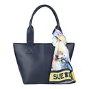 Navy blossom tote